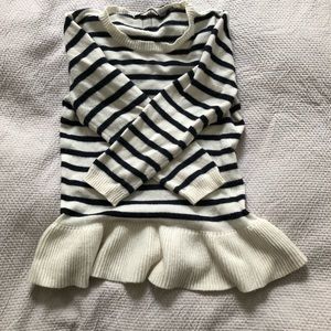 Blue and white striped sweater